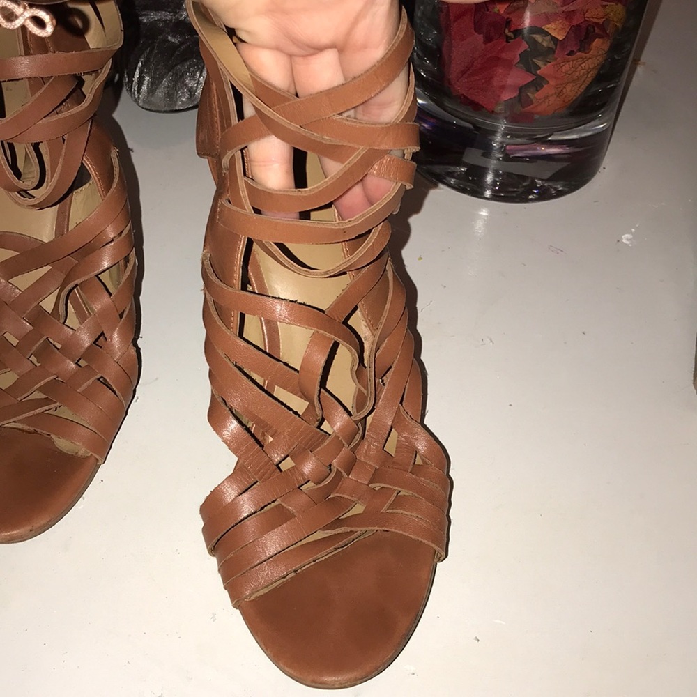 Nine West Cognac Mexicali Wedge Sandals View 2